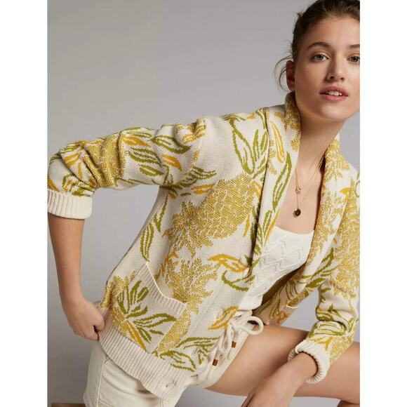 Anthropologie Sweaters - Maeve Anthropologie Piña-Print Cardigan